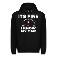 Black Empty gas gauge it’s fine i know my car low fuel joke Premium Hoodie - linhVisuals