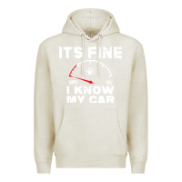 Oatmeal Heather Empty gas gauge it’s fine i know my car low fuel joke Premium Hoodie - linhVisuals