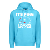 Ocean Blue Empty gas gauge it’s fine i know my car low fuel joke Premium Hoodie - linhVisuals