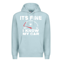 Blue Mist Empty gas gauge it’s fine i know my car low fuel joke Premium Hoodie - linhVisuals