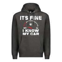 Charcoal Heather Empty gas gauge it’s fine i know my car low fuel joke Premium Hoodie - linhVisuals