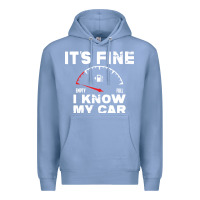 Colony Blue Empty gas gauge it’s fine i know my car low fuel joke Premium Hoodie - linhVisuals