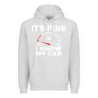 Dove Grey Empty gas gauge it’s fine i know my car low fuel joke Premium Hoodie - linhVisuals