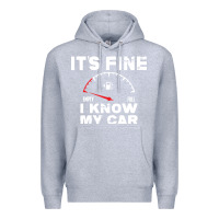 Heather Grey Empty gas gauge it’s fine i know my car low fuel joke Premium Hoodie - linhVisuals