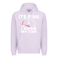 Lilac Empty gas gauge it’s fine i know my car low fuel joke Premium Hoodie - linhVisuals