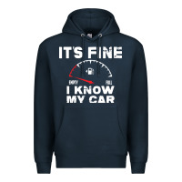 Navy Empty gas gauge it’s fine i know my car low fuel joke Premium Hoodie - linhVisuals