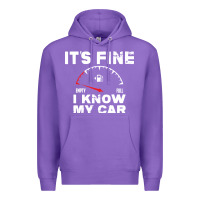 Purple Empty gas gauge it’s fine i know my car low fuel joke Premium Hoodie - linhVisuals