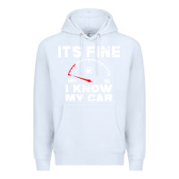 White Empty gas gauge it’s fine i know my car low fuel joke Premium Hoodie - linhVisuals