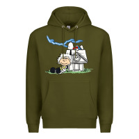 Army Green back to the peanuts Premium Hoodie - linhVisuals