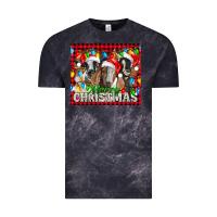 Cloud Black Merry Christmas  With Goats Vintage Tee - LillyAllenDesigns