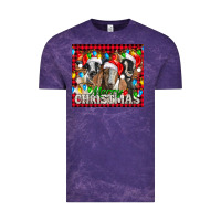 Cloud Purple Merry Christmas  With Goats Vintage Tee - LillyAllenDesigns