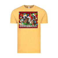 Vintage Mustard Merry Christmas  With Goats Vintage Tee - LillyAllenDesigns
