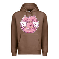 Chestnut kawaii cat ramen   cute gift Premium Hoodie - linhVisuals