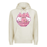Oatmeal Heather kawaii cat ramen   cute gift Premium Hoodie - linhVisuals