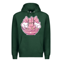 Sports Green kawaii cat ramen   cute gift Premium Hoodie - linhVisuals
