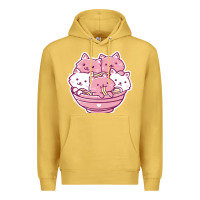 Antique Gold kawaii cat ramen   cute gift Premium Hoodie - linhVisuals