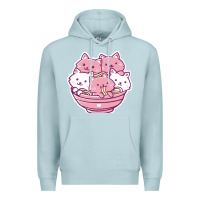 Blue Mist kawaii cat ramen   cute gift Premium Hoodie - linhVisuals