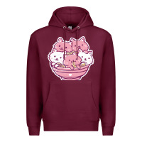 Burgundy kawaii cat ramen   cute gift Premium Hoodie - linhVisuals