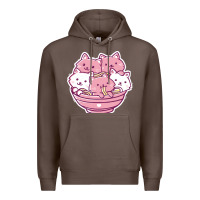 Coffee kawaii cat ramen   cute gift Premium Hoodie - linhVisuals