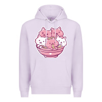 Lilac kawaii cat ramen   cute gift Premium Hoodie - linhVisuals