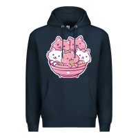 Navy kawaii cat ramen   cute gift Premium Hoodie - linhVisuals