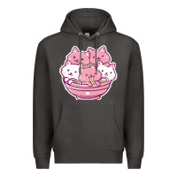 Smoke kawaii cat ramen   cute gift Premium Hoodie - linhVisuals