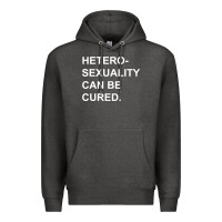 Charcoal Heather newheterosexuality can be cured Premium Hoodie - linhVisuals