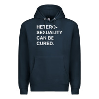 Navy newheterosexuality can be cured Premium Hoodie - linhVisuals