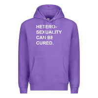 Purple newheterosexuality can be cured Premium Hoodie - linhVisuals