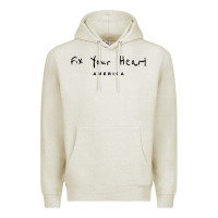 Oatmeal Heather Fix your heart america Premium Hoodie - linhVisuals
