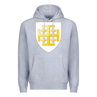 Heather Grey arms of the kingdom of jerusalem Premium Hoodie - linhVisuals