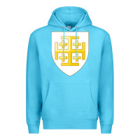 Ocean Blue arms of the kingdom of jerusalem Premium Hoodie - linhVisuals
