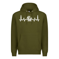 Army Green tractor Premium Hoodie - linhVisuals