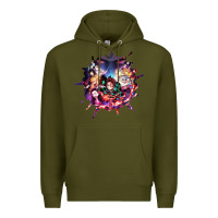 Army Green kimetsu no yaibathe hinokami chronicles Premium Hoodie - linhVisuals