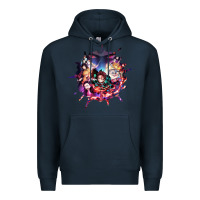 Navy kimetsu no yaibathe hinokami chronicles Premium Hoodie - linhVisuals