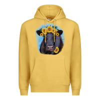 Antique Gold Black Angus with Sunflower Premium Hoodie - Jasminsmagicworld