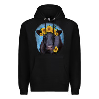 Black Black Angus with Sunflower Premium Hoodie - Jasminsmagicworld