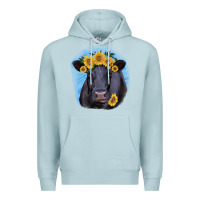 Blue Mist Black Angus with Sunflower Premium Hoodie - Jasminsmagicworld