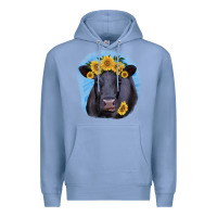 Colony Blue Black Angus with Sunflower Premium Hoodie - Jasminsmagicworld