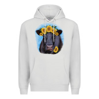 Dove Grey Black Angus with Sunflower Premium Hoodie - Jasminsmagicworld