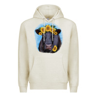 Oatmeal Heather Black Angus with Sunflower Premium Hoodie - Jasminsmagicworld