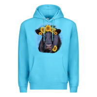 Ocean Blue Black Angus with Sunflower Premium Hoodie - Jasminsmagicworld