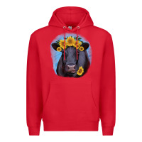 Red Black Angus with Sunflower Premium Hoodie - Jasminsmagicworld
