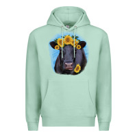 Seafoam Black Angus with Sunflower Premium Hoodie - Jasminsmagicworld