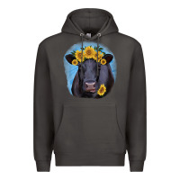 Smoke Black Angus with Sunflower Premium Hoodie - Jasminsmagicworld