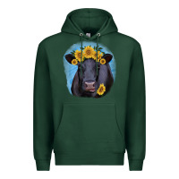 Sports Green Black Angus with Sunflower Premium Hoodie - Jasminsmagicworld