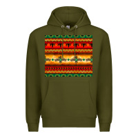 Army Green thunderbird bullskull Aztec pattern Premium Hoodie - BarkalooDesign