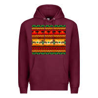 Burgundy thunderbird bullskull Aztec pattern Premium Hoodie - BarkalooDesign