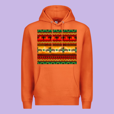 Thunderbird Bullskull Aztec Pattern Premium Hoodie Designed By Barkaloodesign