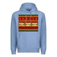 Colony Blue thunderbird bullskull Aztec pattern Premium Hoodie - BarkalooDesign